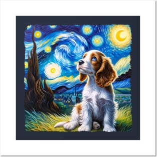 Starry Spaniel Portrait - Dog Portrait Posters and Art